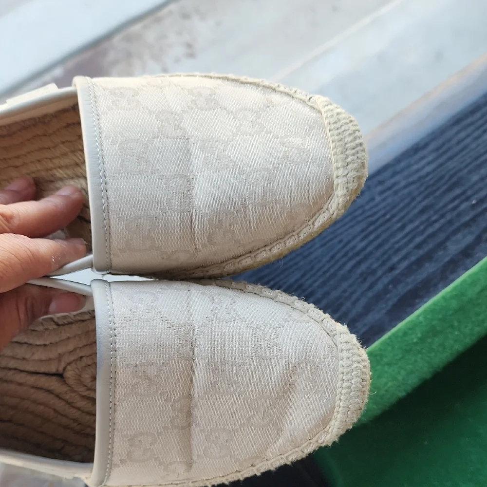 GUCCI GG Canvas And Leather Espadrilles